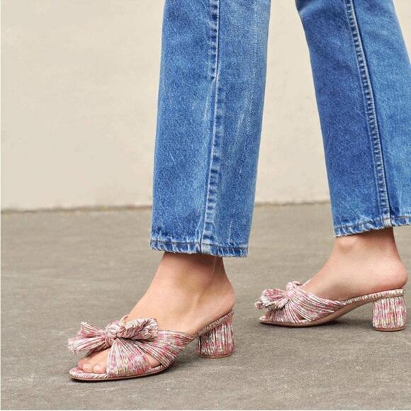 Loeffler Randall Emilia Knot Mule in Pink Metallic - Picture 1 of 11